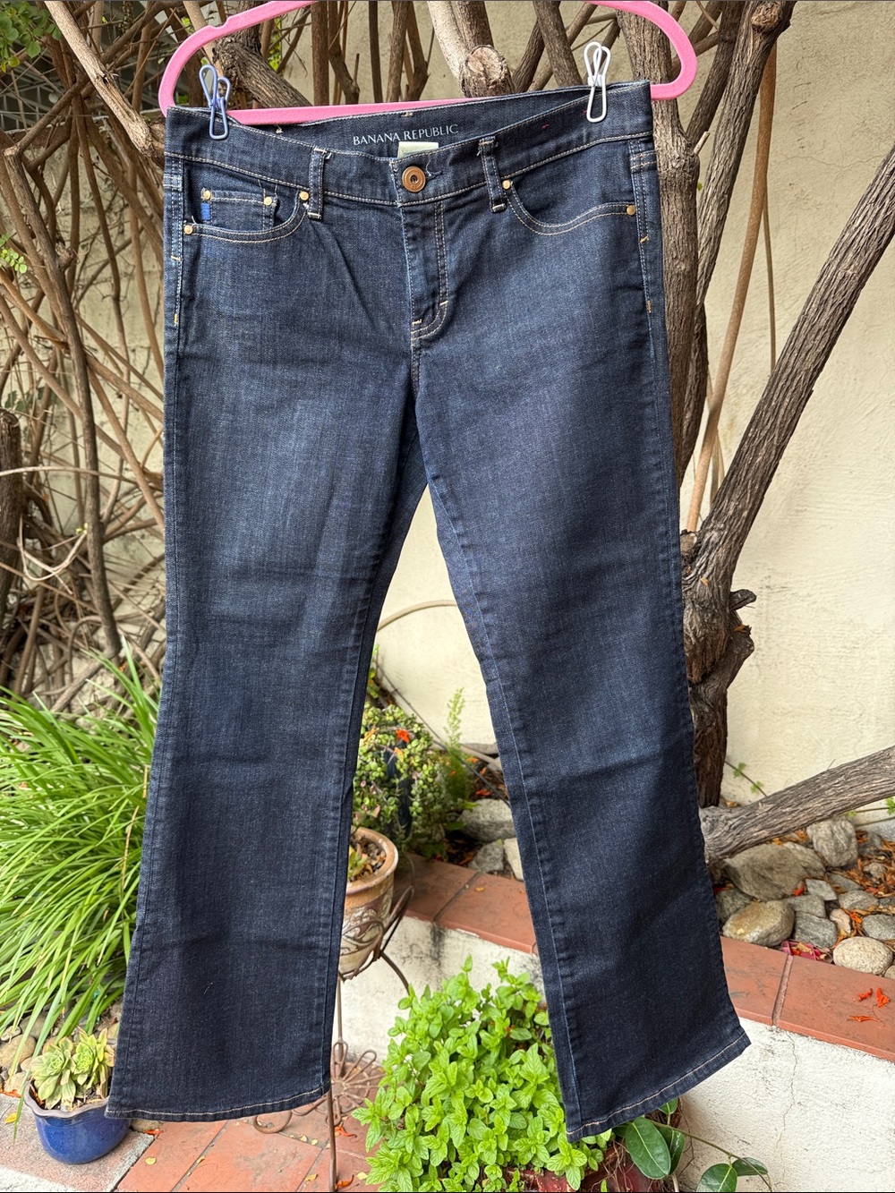 Banana Republic Dark Indigo Wide Leg Jeans